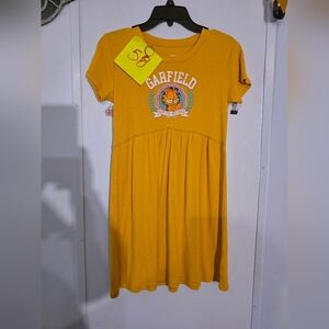 ❤️5 For 25😍 Girls Garfield Yellow Dress Size Large